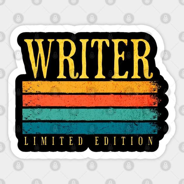 Retro Grunge Writer Limited Edition Sticker by H. R. Sinclair